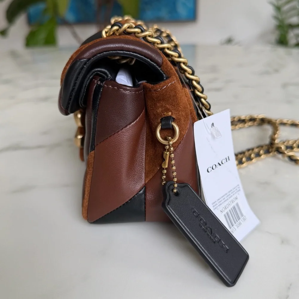 NWT Coach Tabby Shoulder Bag 20 With Patchwork Quilting Maple Shadow Brown CBG88 - Picture 10 of 15